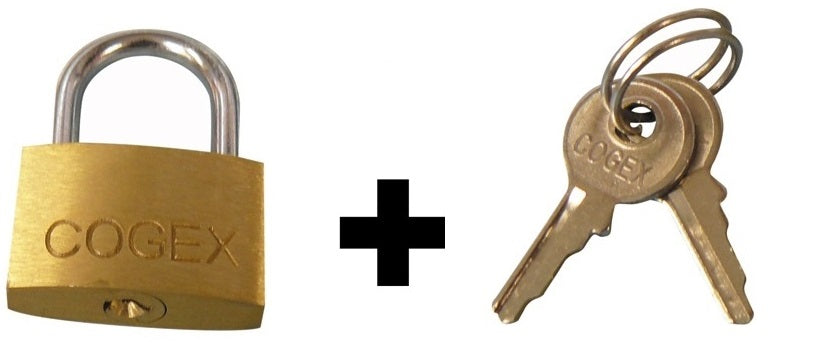 Cadenas cogex 080104 laiton 25mm verrous fermeture sécurité 2 clefs antivols serrures ECLATS DESTOCKAGE
