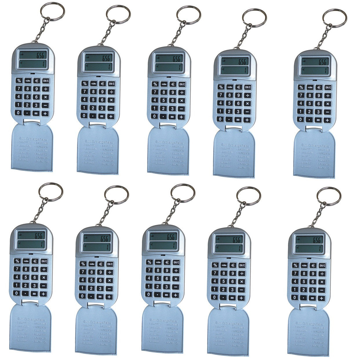10 Calculatrices electronique convertisseur euro porte clef jeton caddie supermarche ECLATS DESTOCKAGE