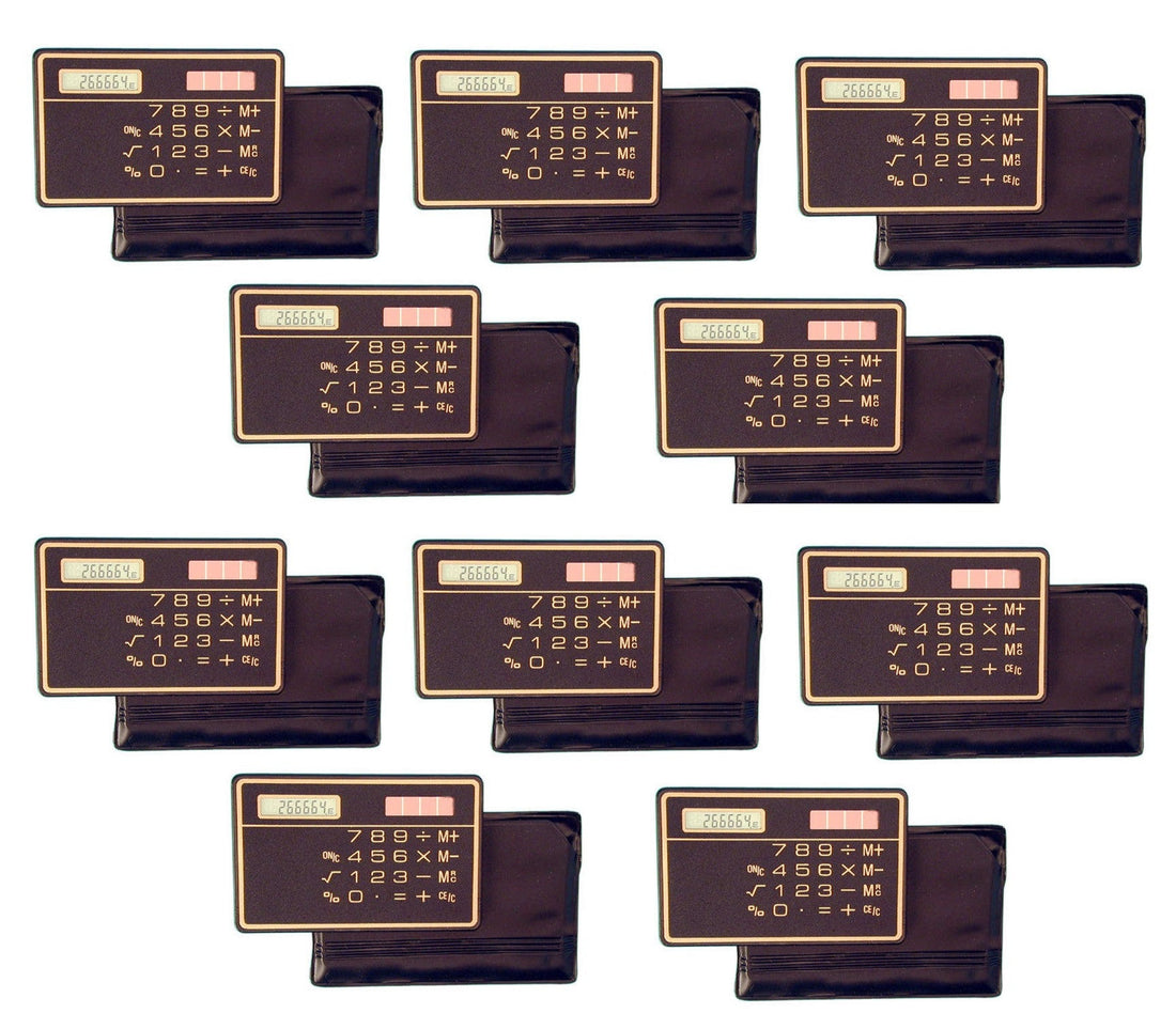 10 Calculatrice electronique solaire calculette carte de credit mince voyage compact ECLATS DESTOCKAGE