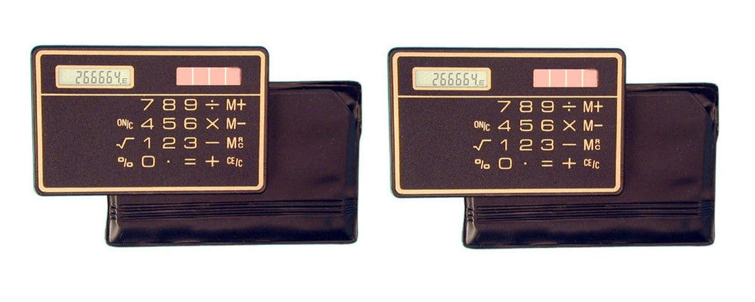 2 Calculatrice electronique solaire calculette carte de credit mince voyage compact ECLATS DESTOCKAGE