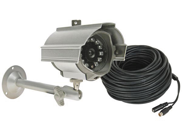 Camera ccd couleur 12v ir 1/3 etanche vision nocturne de nuit noir et blanc camcolbul14 ECLATS DESTOCKAGE