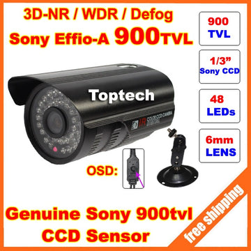 Camera couleur 12v 900 tvl 1/3b Sony Effio A 48 led ir 35m osd surveillance video - ECLATS DESTOCKAGE