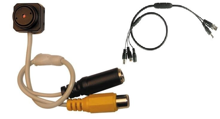 Camera couleur 8v 9v 3.6mm 92° + audio objectif video grand angle surveillance discrete espion ECLATS DESTOCKAGE