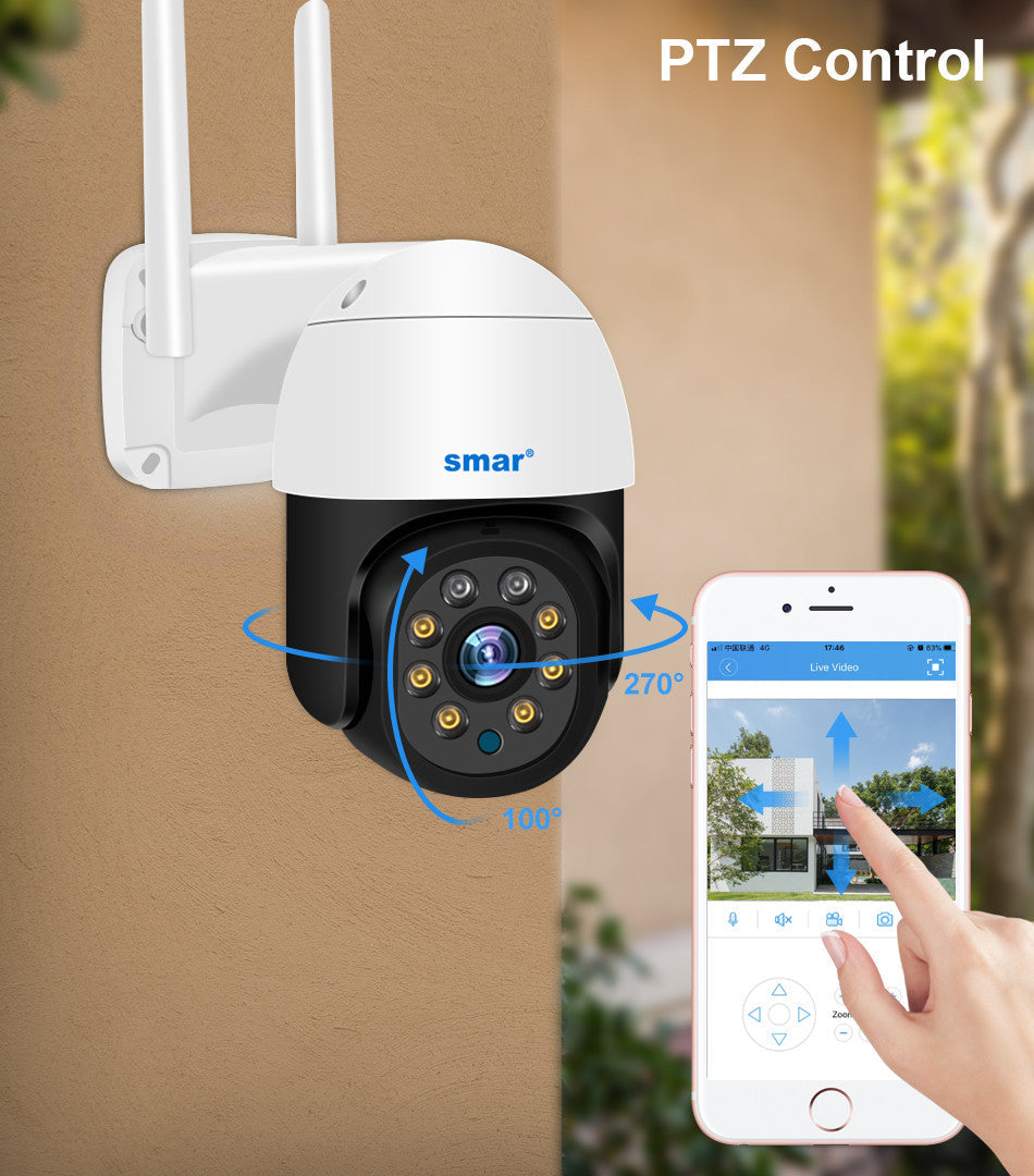 Caméra de surveillance extérieure PTZ IP WIFI 32mo hd 2MP/1080P sans fil nocturne ia Audio ECLATS DESTOCKAGE