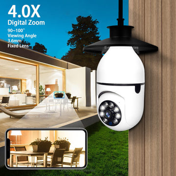 Caméra de Surveillance Wifi 5G ampoule E27 220V Vision nocturne couleur suivi automatique zoom ECLATS DESTOCKAGE