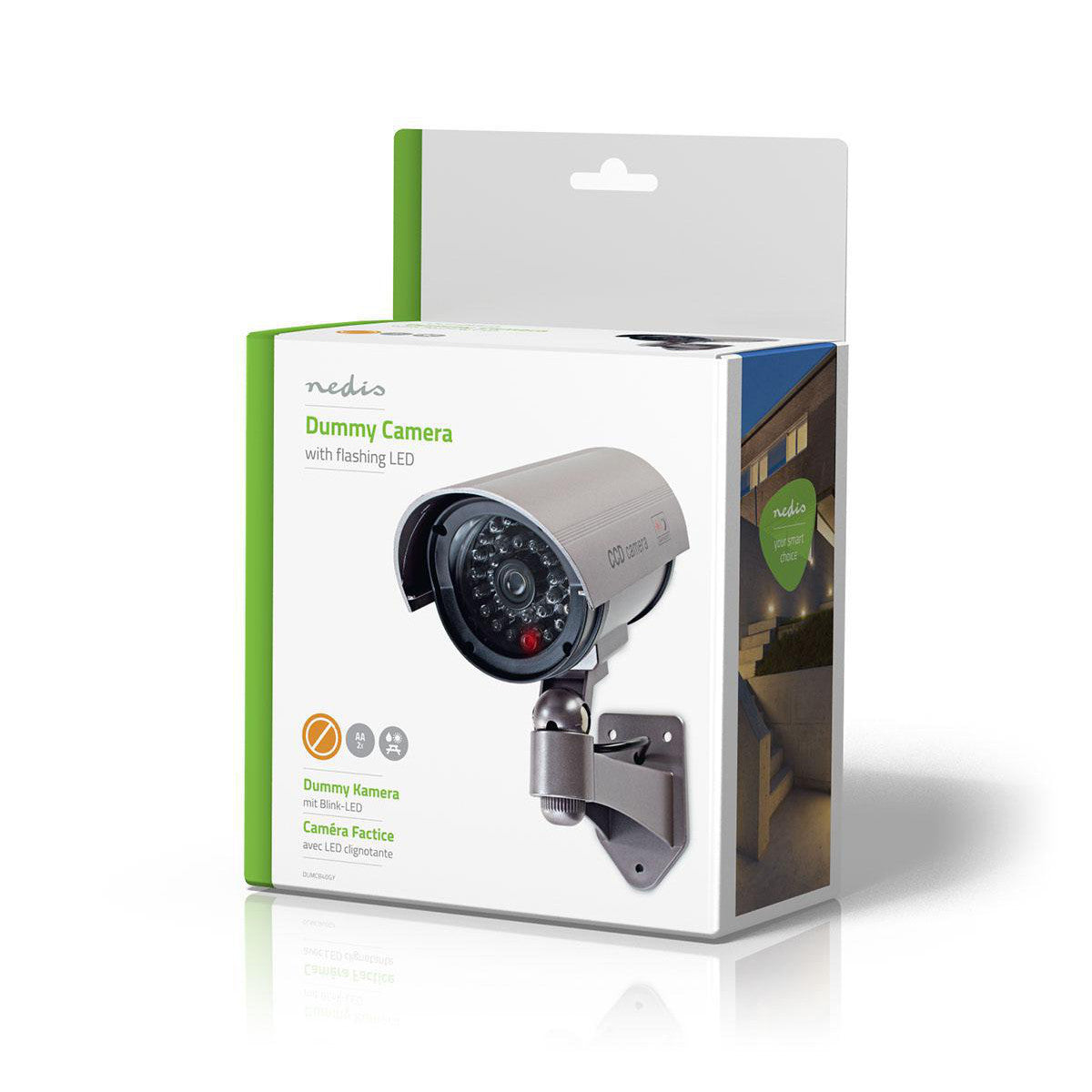 Camera factice ir led rouge etanche factice pvc imitation metal camd7n ECLATS DESTOCKAGE