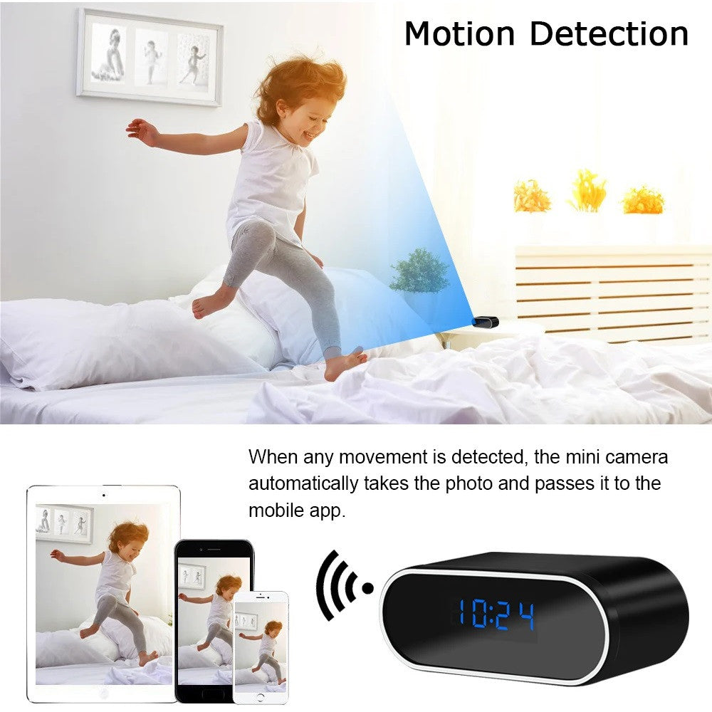 Camera sans fil 1080P WIFI rechargeable horloge caméscope vision nocturne détection mouvement sd ECLATS DESTOCKAGE