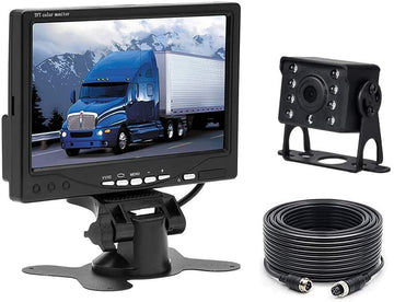 Camera video couleur 12V 24V + Moniteur video 5p 12cm 12v 24v + cable 10m 4 pin bus camion auto ECLATS DESTOCKAGE