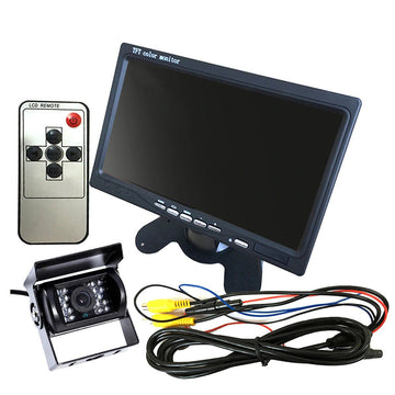 Camera video couleur 12V 24V + Moniteur video 7p 18cm 12v 24v + cable rca 6m bus camion auto ECLATS DESTOCKAGE
