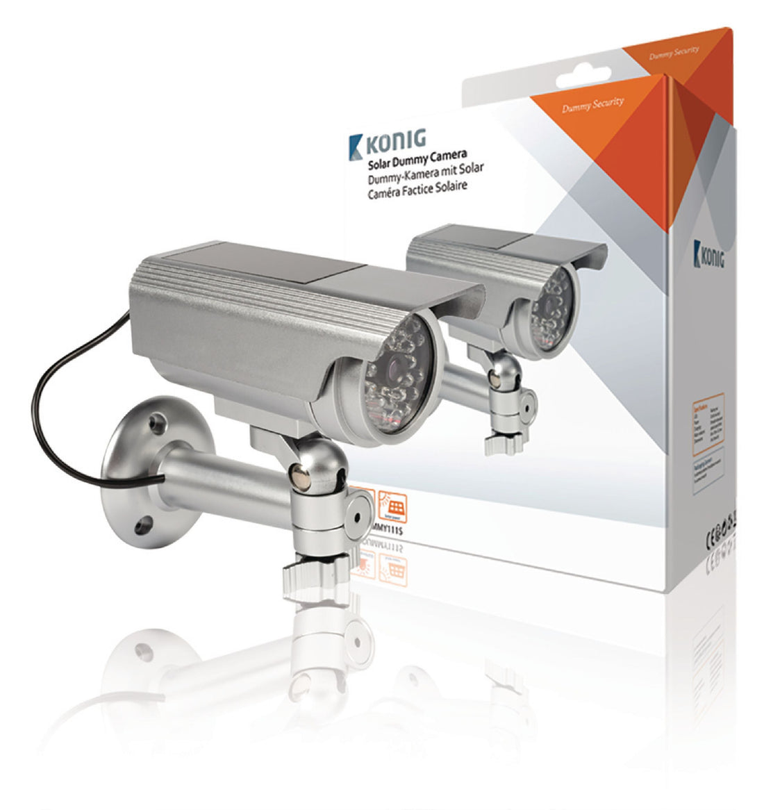 Camera video factice sas-dummy111s ir exterieur etanche solaire led clignoteur surveillance ECLATS DESTOCKAGE