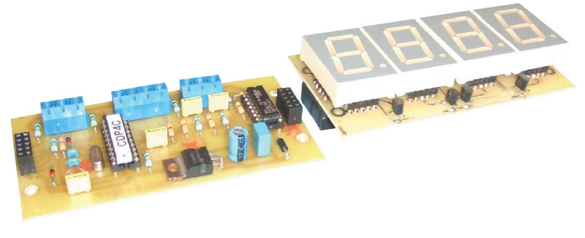 Carte electronique affichage 4 digits 25mm avec pic 16fxxx alim 9vcc à 24vcc  cdp4c ECLATS DESTOCKAGE