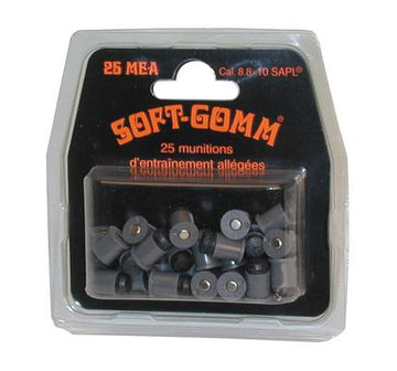 Cartouche munition soft gomm 8.8x10 entrainement tir loisir munition arme soft gomm boite de 25 15001 ECLATS DESTOCKAGE