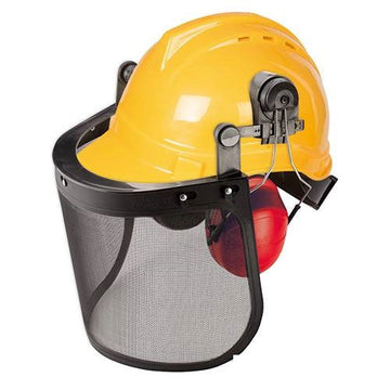 Casque de protection forestier tete anti-bruit 140873 EN352-3 EN397 EN1731 silverline ECLATS DESTOCKAGE