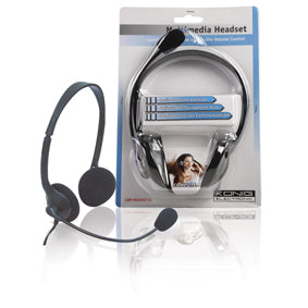 Casque stereo multimedia 3.5mm bras microphone ajustable könig cmp-headset10 ECLATS DESTOCKAGE