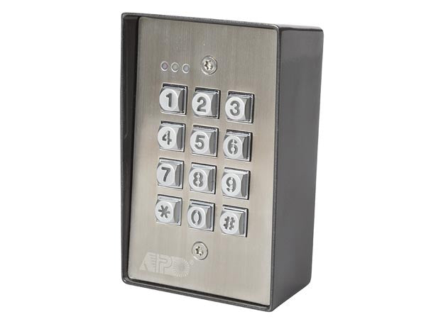 Clavier metal 12v anti vandale etanche eclairage code numerique 2 canaux haa2850 12vcc 24vca ip66 ECLATS DESTOCKAGE