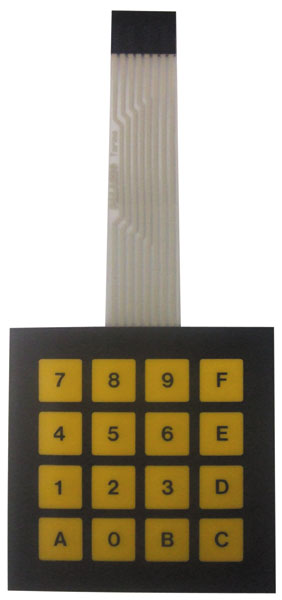 Clavier souple 16 touches connecteur 8 points (2.54mm) coclaslp16t CS16T ECLATS DESTOCKAGE