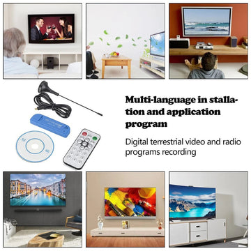 Clé TNT hd usb récepteur HDTV tuner DVB decodeur terminal reception television telecommande antenne ECLATS DESTOCKAGE