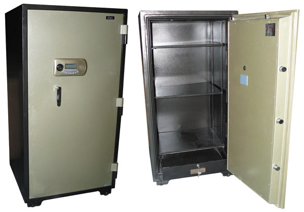 Coffre fort armoire metal ignifuge serrure serrure code clef sécurité anti feu 71x136x64cm 342kg - ECLATS DESTOCKAGE