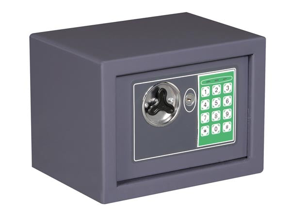 Coffre fort electronique 23 x 17 x 17 cm coffret gris clavier de securité ECLATS DESTOCKAGE
