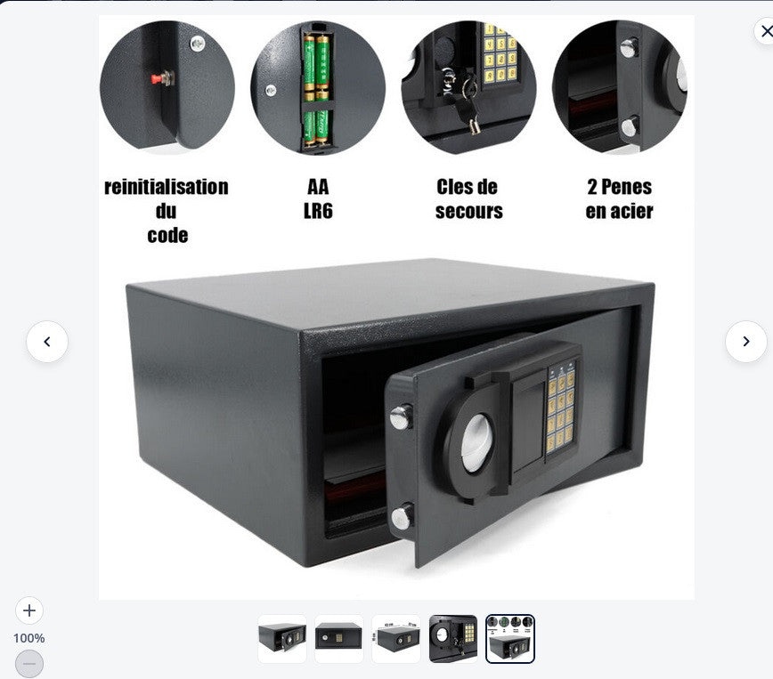 Coffre fort sse020 code clavier serrure electronique securite ordinateur portable perel ECLATS DESTOCKAGE