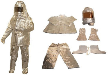 Location 1 a 7 jours Combinaison aluminium chaleur 500° + casque gant protege chaussure en 531 ECLATS DESTOCKAGE