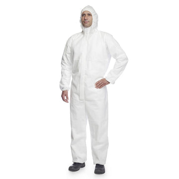 Combinaison protection chimique SMS polypropylène 55 g/m2 EN 13034 Type 5 & 6 EN 1073-2 taille XL ECLATS DESTOCKAGE