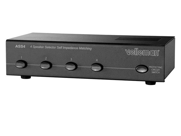 Commutateur raccord sélection pour 4 haut-parleurs protection amplificateur/récepteur velleman - ECLATS DESTOCKAGE