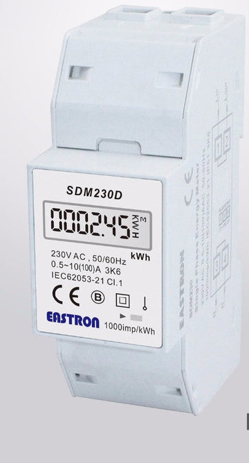 Compteur de courant alternatif digital wattmetre avec affichage bleu monophasé 80a 2 modules 220v ECLATS DESTOCKAGE