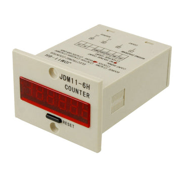 Compteur digital 6 chiffres jdm11-6h 12v ac dc totalisateur comptage remise a zero ECLATS DESTOCKAGE