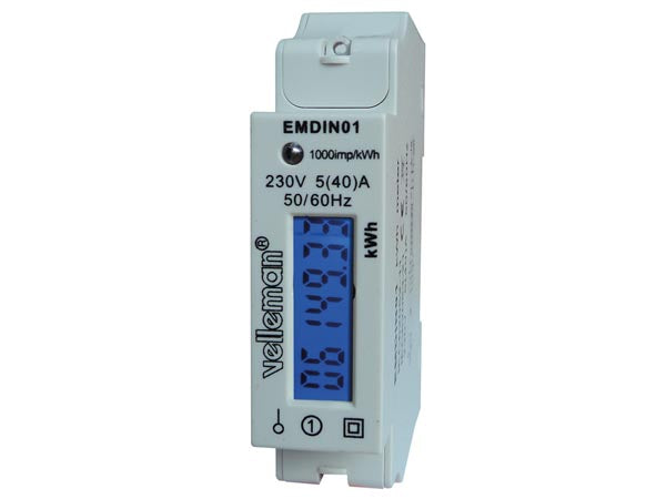 Compteur horaire 230v energie kwh monophasé 220v wattmetre montage rail din 1 module emdin01 240v ECLATS DESTOCKAGE