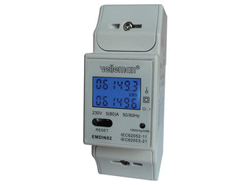 Compteur horaire energie 240v rail din kwh wattmetre monophasé 80a 2 modules emdin02 220v 230v ECLATS DESTOCKAGE