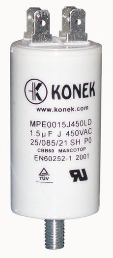 Condensateur 1.5µf 1.5mf 450v ariston 65106541 50/60 hz condo cbb60 demarrage moteur cosse