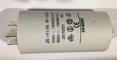Condensateur 20  uf mf micro farad BF55 - 9210002B5 (BRANDT) 50/60 hz 450v condo demarrage - ECLATS DESTOCKAGE