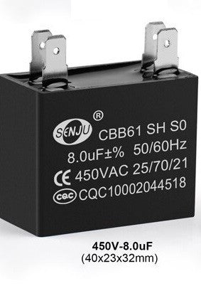 Condensateur 4 bornes 8uf 8µf 8 µf uf micro farad 450v cbb61 500v ac rectangle moteur ventilateur 50/60Hz EAN ECLATS DESTOCKAGE