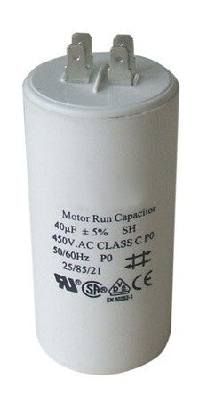 Condensateur 40µf de marche demarrage moteur cosses 40 micro farad 450v - ECLATS DESTOCKAGE