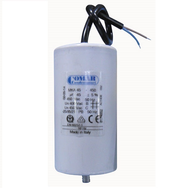 Condensateur 45µf 45 mf uf micro farad cbb60 400v 450v 500v condo demarrage moteur condo à fil - ECLATS DESTOCKAGE