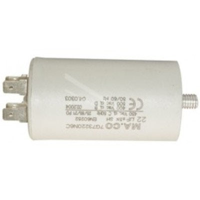 Condensateur 450v demarrage moteur 22 mf micro farad condo double cosse faston 6.3mm m8 - ECLATS DESTOCKAGE