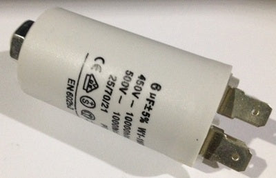 Condensateur 6 µf mf micro farad 450v lave vaisselle fagor lf-455it demarrage moteur cosse faston - ECLATS DESTOCKAGE
