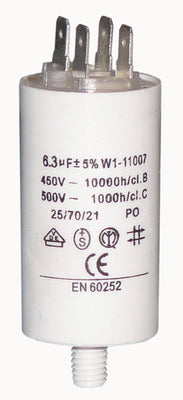 Condensateur 6.3µf 6.3 mf micro farad 450v 470v pour seche linge indesit idl556 demarrage moteur - ECLATS DESTOCKAGE