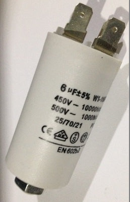 Condensateur 6mf 450v lave vaisselle fagor vf-453it demarrage moteur double cosse faston 6.3mm m8 - ECLATS DESTOCKAGE