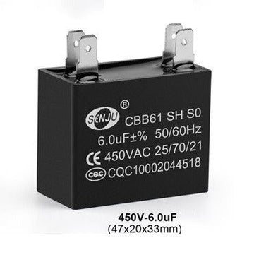 Condensateur 6uf 4 bornes 6µf 6 µf uf 6 mf micro farad 450v cbb61 500v ac cbb61 moteur ventilateur 50/60Hz ECLATS DESTOCKAGE