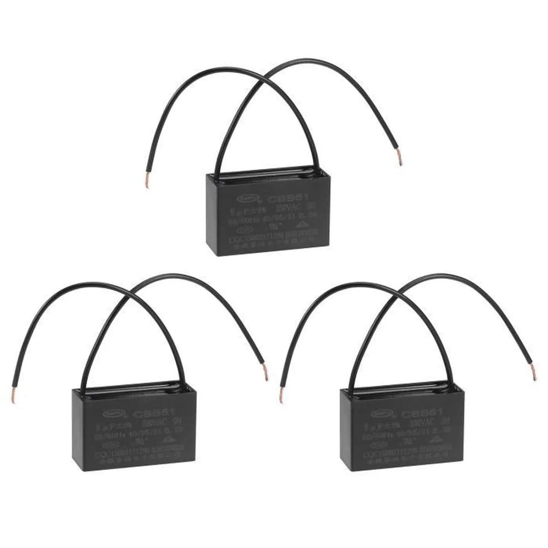 3 Condensateur 8uf 8µf 8 µf uf micro farad 450v cbb61 500v ac rectangle moteur ventilateur 50/60Hz ECLATS DESTOCKAGE