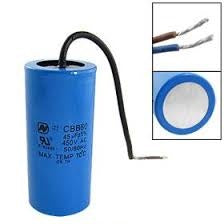 Condensateur bleu 45uf 45mf 45 mf UF micro farad cbb60 400v 450v 500v condo a fil - ECLATS DESTOCKAGE