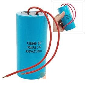 Condensateur Bleu 50 mf uf micro farad 50mf 50uf a fil demarrage moteur 400v 500v - ECLATS DESTOCKAGE