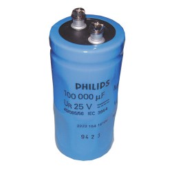 Condensateur c38-39 chimique 10000 µf 25vdc dim: 35 x 85 mm.  cdco3825v10kmf - ECLATS DESTOCKAGE