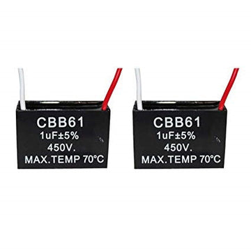 2 Condensateur cbb61 1uf 450v 1mf 1 mf uf micro farad 50/60hz condo demarrage moteur MOTCAP1UF450V-B ECLATS DESTOCKAGE