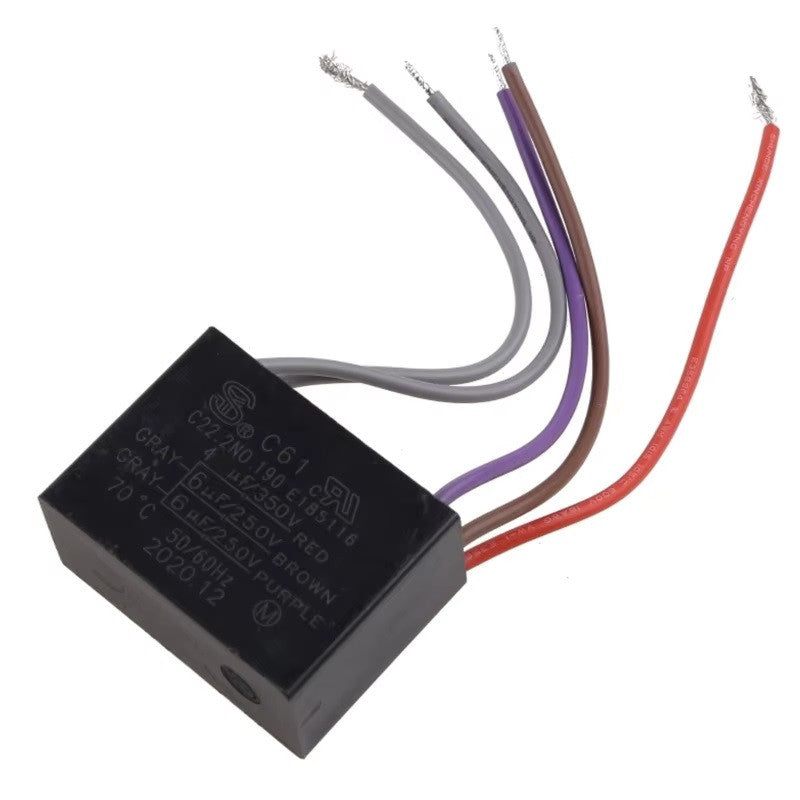 Condensateur cbb61 4uf+5uf+7uf 5 fil 250v 300v pour ventilateur plafond 4mf+5mf+7mf ECLATS DESTOCKAGE