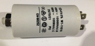 Condensateur de démarrage 10µf 10 mf µf micro farad 400v 450v 500v cosses faston 6.3 vis m8 - ECLATS DESTOCKAGE