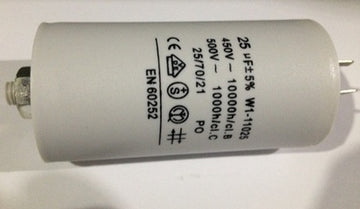 Condensateur de démarrage 25µf 25 µf uf mf micro farad 450v condo double cosses faston - ECLATS DESTOCKAGE