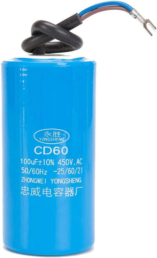 Condensateur de démarrage électrique cd60 100uF 100mF 100 UF mf 250v 450V FIL cosse demarrage moteur ECLATS DESTOCKAGE